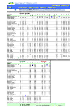 738 Waltersdorf > S Eichwalde > S Wildau > A10 Center Für Alle Fahrten Dieser Tabelle Gilt: Barrierefrei (For All Journeys Is Valid for This Table: Barrier-Free)