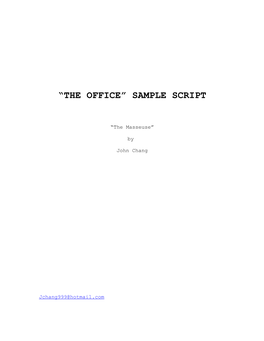 The Office” Sample Script