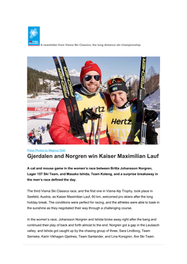 Gjerdalen and Norgren Win Kaiser Maximilian Lauf