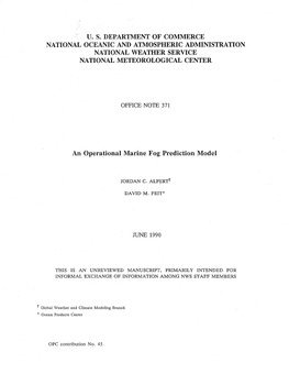 An Operational Marine Fog Prediction Model