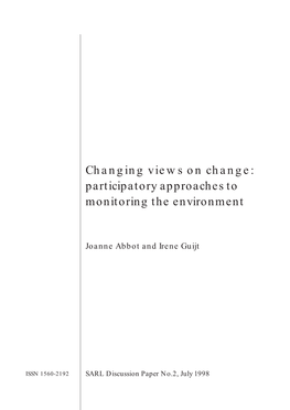 Changing Views on Change: Participatory Approaches to Monitoring the Environment