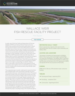 WALLACE WEIR FISH RESCUE FACILITY PROJECT Yolo Bypass