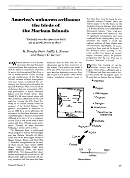 America&Apos;S Unknown Avifauna: the Birds of the Mariana Islands