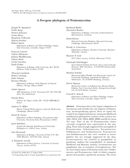 A Five-Gene Phylogeny of Pezizomycotina