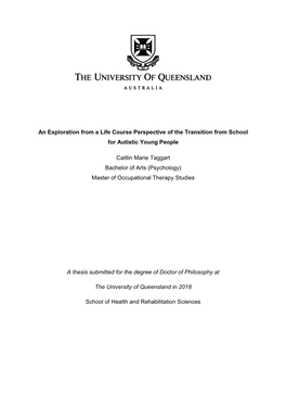 An Exploration from a Life Course Perspective of the Transition from School for Autistic Young People