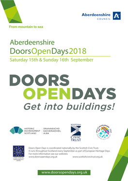 Doorsopendays2018 Saturday 15Th & Sunday 16Th September