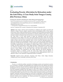 Evaluating Poverty Alleviation by Relocation Under the Link Policy: a Case Study from Tongyu County, Jilin Province, China