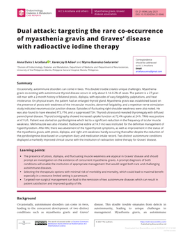 Targeting the Rare Co-Occurrence of Myasthenia Gravis and Graves’ Disease with Radioactive Iodine Therapy