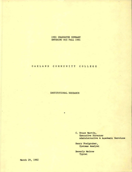 1981 Graduates Summary Entering Occ Fall 1981 0