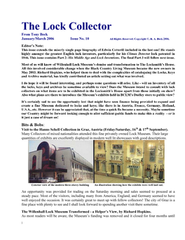 The Lock Collector from Tony Beck January/March 2006 Issue No
