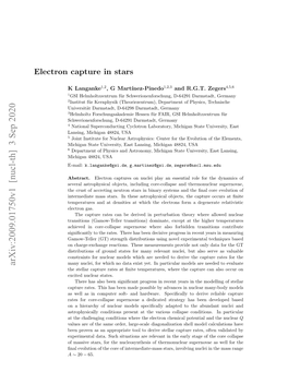 Electron Capture in Stars