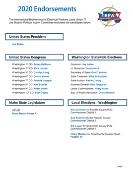 Washington Statewide Elections