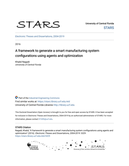 A Framework to Generate a Smart Manufacturing System Configurations Using Agents and Optimization