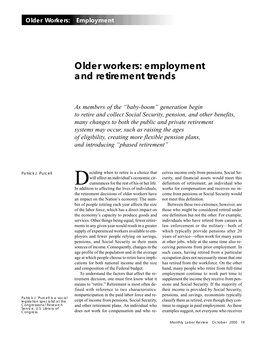 Older Workers: Employment and Retirement Trends