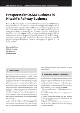 Prospects for OS&M Business in Hitachi's Railway Business