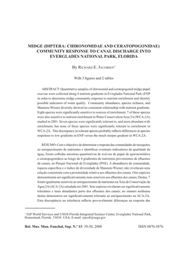 Midge (DIPTERA: CHIRONOMIDAE and CERATOPOGONIDAE) Community Response to Canal Discharge Into Everglades National Park, Florida