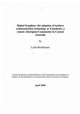 Digital Songlines: the Adaption of Modern Communication Technology at Yuendemu, a Remote Aboriginal Community in Central Australia