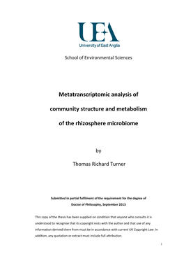 Metatranscriptomic Analysis of Community Structure And