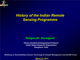 History of the Indian Remote Sensing Programme