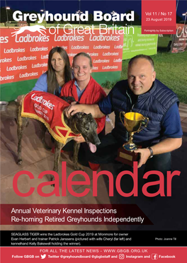 Annual Veterinary Kennel Inspections Re-Homing Retired Greyhounds Independently