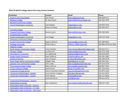 2014-15 Wacla College Liberal Arts Essay Contest Contacts Institution