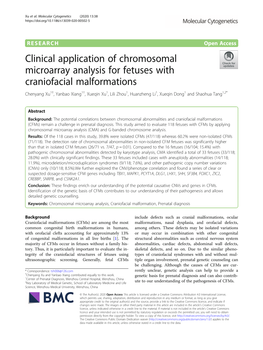 Clinical Application of Chromosomal Microarray Analysis for Fetuses With