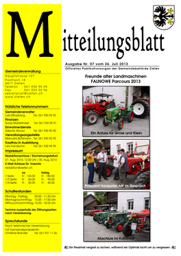 Mitteilungsblatt Vom Juli 2013