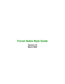 Forum Nokia Style Guide