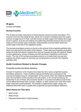 SI Gene Sucrase-Isomaltase