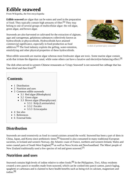 Edible Seaweed from Wikipedia, the Free Encyclopedia