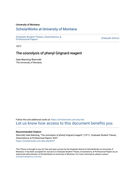 The Ozonolysis of Phenyl Grignard Reagent