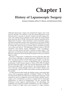 Chapter 1 History of Laparoscopic Surgery