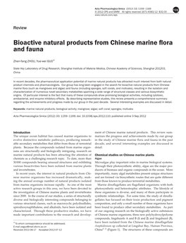 Bioactive Natural Products from Chinese Marine Flora and Fauna