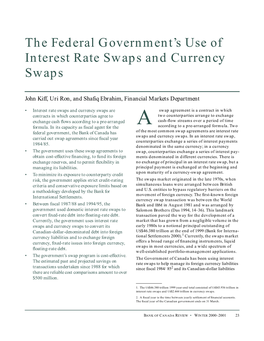 The Federal Government's Use of Interest Rate Swaps and Currency