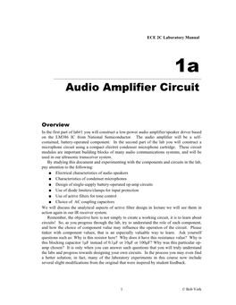 Audio Amplifier Circuit