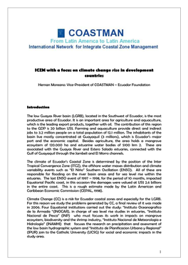 ICZM with a Focus on Climate Change Rise in Development Countries