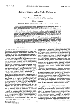 Back-Arc Opening and the Mode of Subduction