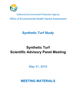 Synthetic Turf Scientific Advisory Panel Meeting Materials