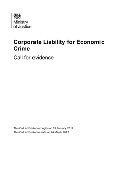 Corporate Liability for Economic Crime, Call for Evidence