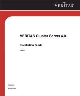 VERITAS Cluster Server 4.0 Installation Guide for Linux