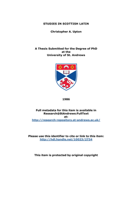 Christopher Upton Phd Thesis