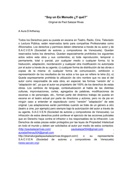 “Soy Un Ex Menudo ¿Y Qué?” Original De Paúl Salazar Rivas