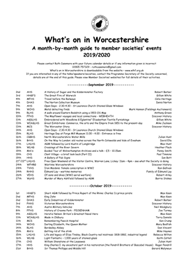 What's on in Worcestershire