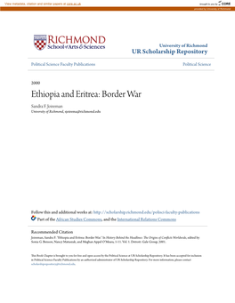 Ethiopia and Eritrea: Border War Sandra F