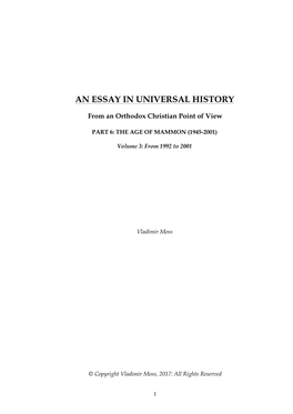 An Essay in Universal History