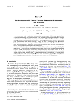 REVIEW the Quasigeostrophic Omega Equation: Reappraisal