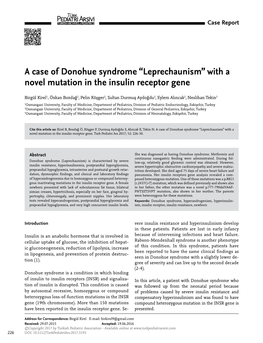 “Leprechaunism” with a Novel Mutation in the Insulin Receptor Gene