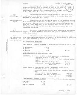 January 4, 1965. 1-65 Minures Approved Proceedings of a Regular