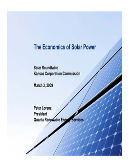 The Economics of Solar Power