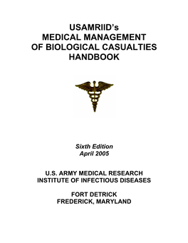 Medical Management of Biological Casualties Handbook